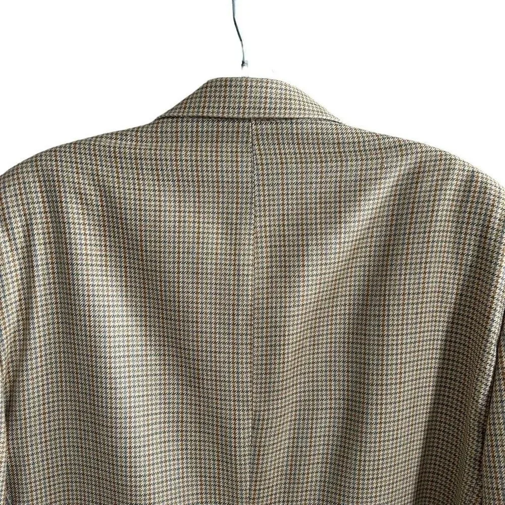 Lauren Ralph Lauren suit jacket blazer size 42R 100% silk houndstooth pattern